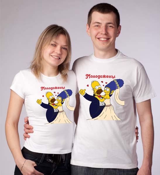 Парные футболки "Молодожены" симпсоны фото 1