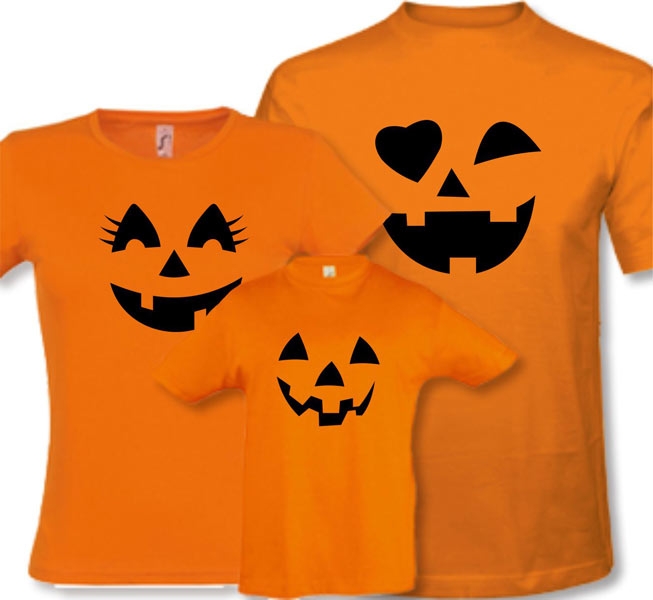 Семейные оранжевые футболки "Тыквы" halloween фото 0