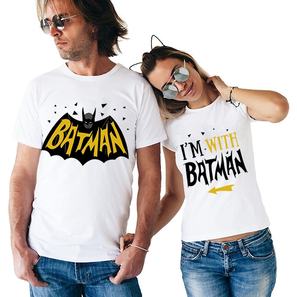 Парные футболки для двоих "Я с Бэтменом" фото 0
