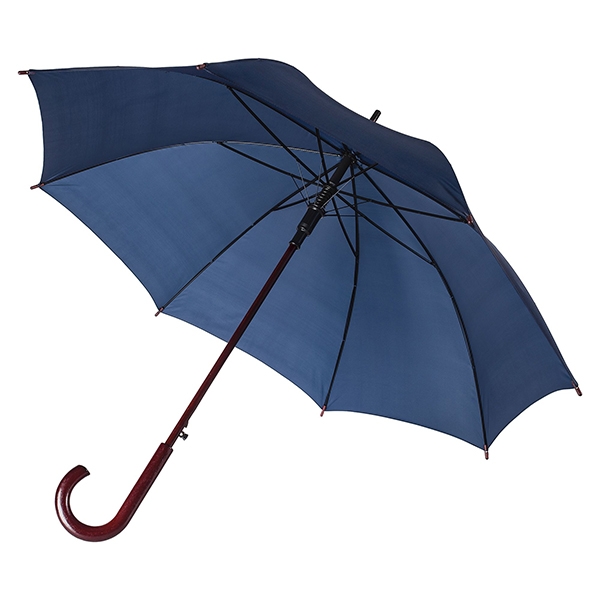 Зонт-трость с деревянной ручкой Темно-синий арт 393 фото 0