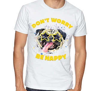Футболка с собакой "Dont worry, be Happy"