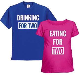 Футболка женская  из комплекта "Drinking for Two, Eating for Two" SALE