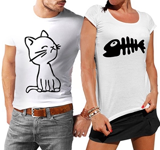Парные футболки "Голодный кот"
