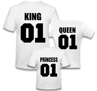Футболки для семьи "King, Queen, Princess"