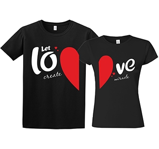 Парные футболки "Let Love create miracle"