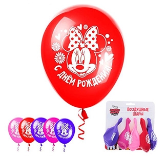 Воздушные шары "С Днем Рождения" минни маус