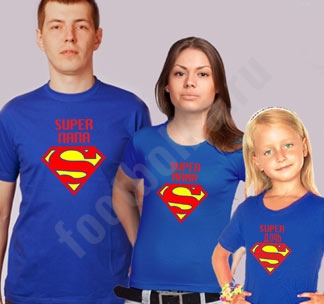 Семейные футболки "Супер папа / Супер мама / супер дочь"